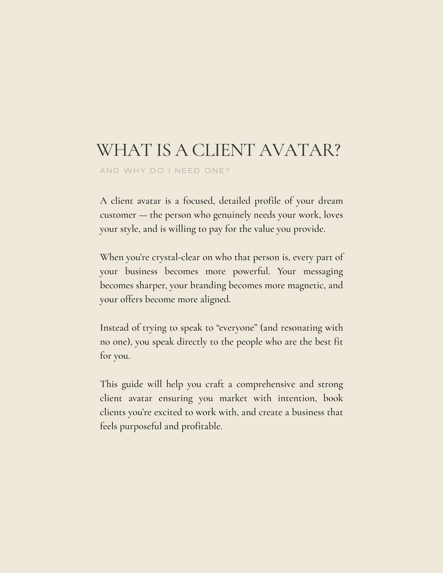 Client Avatar Guide