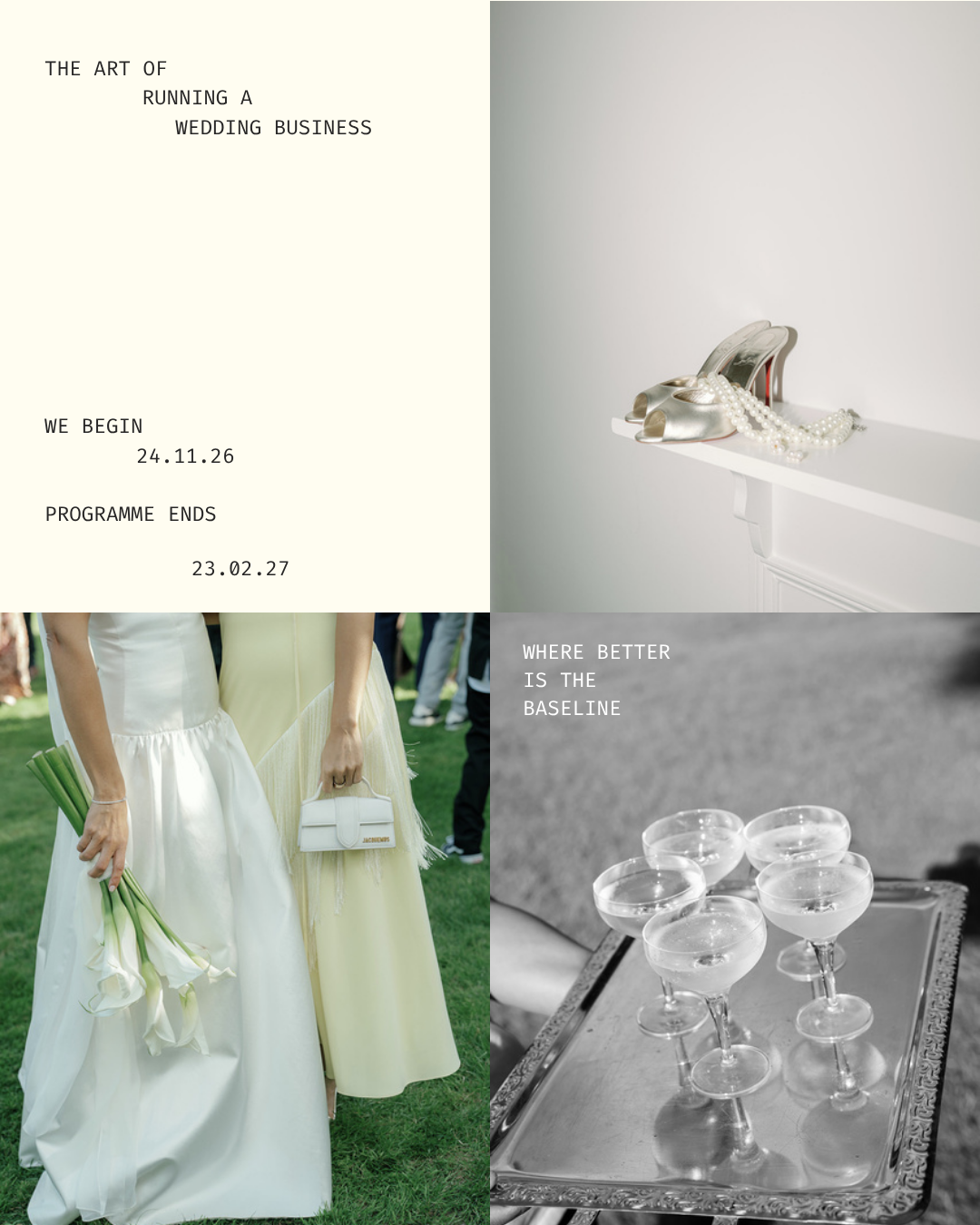 The art of running a wedding business [programme]